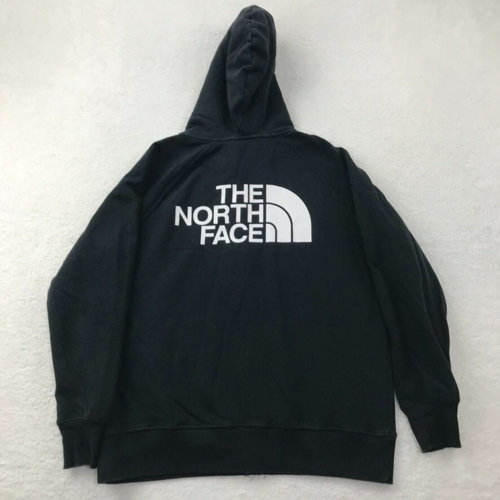 The North Face Hoodie Sweatshirt Womens Medium Black Pullover Dome Logo Graphic